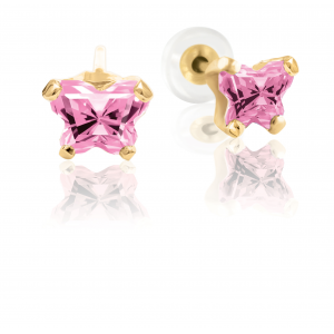 10k Gold Earrings - Pink