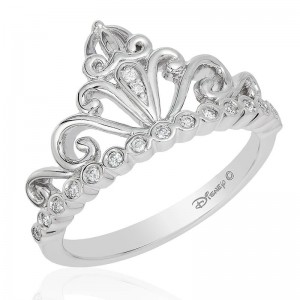 1/10cttw Cinderella Silver Carriage Tiara Ring 