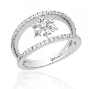 1/4cttw Elsa Silver Snowflake Fashion Ring
