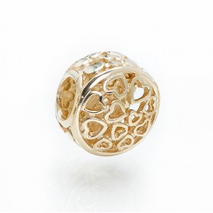 10k gold inSPire charm "Full Love" (compatible with Pandora)