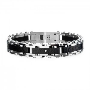  INOX - Bracelet 2 couleurs avec CZ