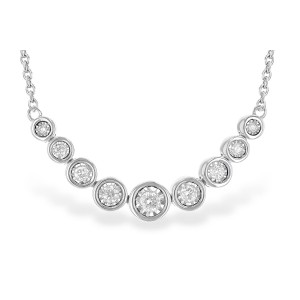 14kt white gold necklace with  diamonds, total weight 25 points