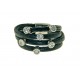 MIDNIGHT BLUE LEATHER RING, SILVER, CZ, ANB87-1
