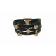 BLACK LEATHER RING, SILVER ELEMENT, CZ, ANB87-2