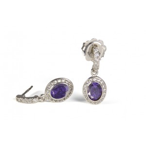 SILVER EARRING, COLOR STONES, CZ, OR.54-3
