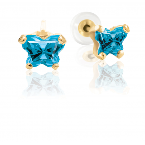 Boucles d'oreilles en or 10k - Bleu
