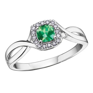 Birthstone & Diamond Ladies Ring DX533EM