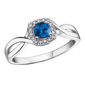 Birthstone & Diamond Ladies Ring DX533SA