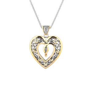 Celtic Heart sterling silver and 10kt Keith Jack PP9165CZ
