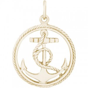 SHIPS ANCHOR IN ROPE CIRCLE CHARM