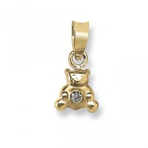 Pendentif ourson 14kt jaune avec cz