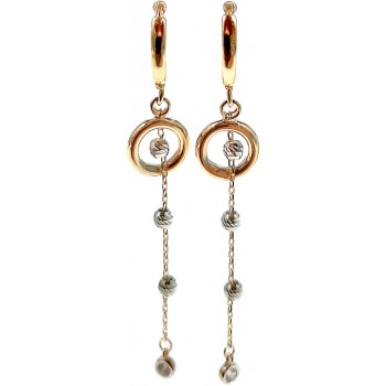 Gold earrings 10kt with pearl 17 mm, GO50-2
